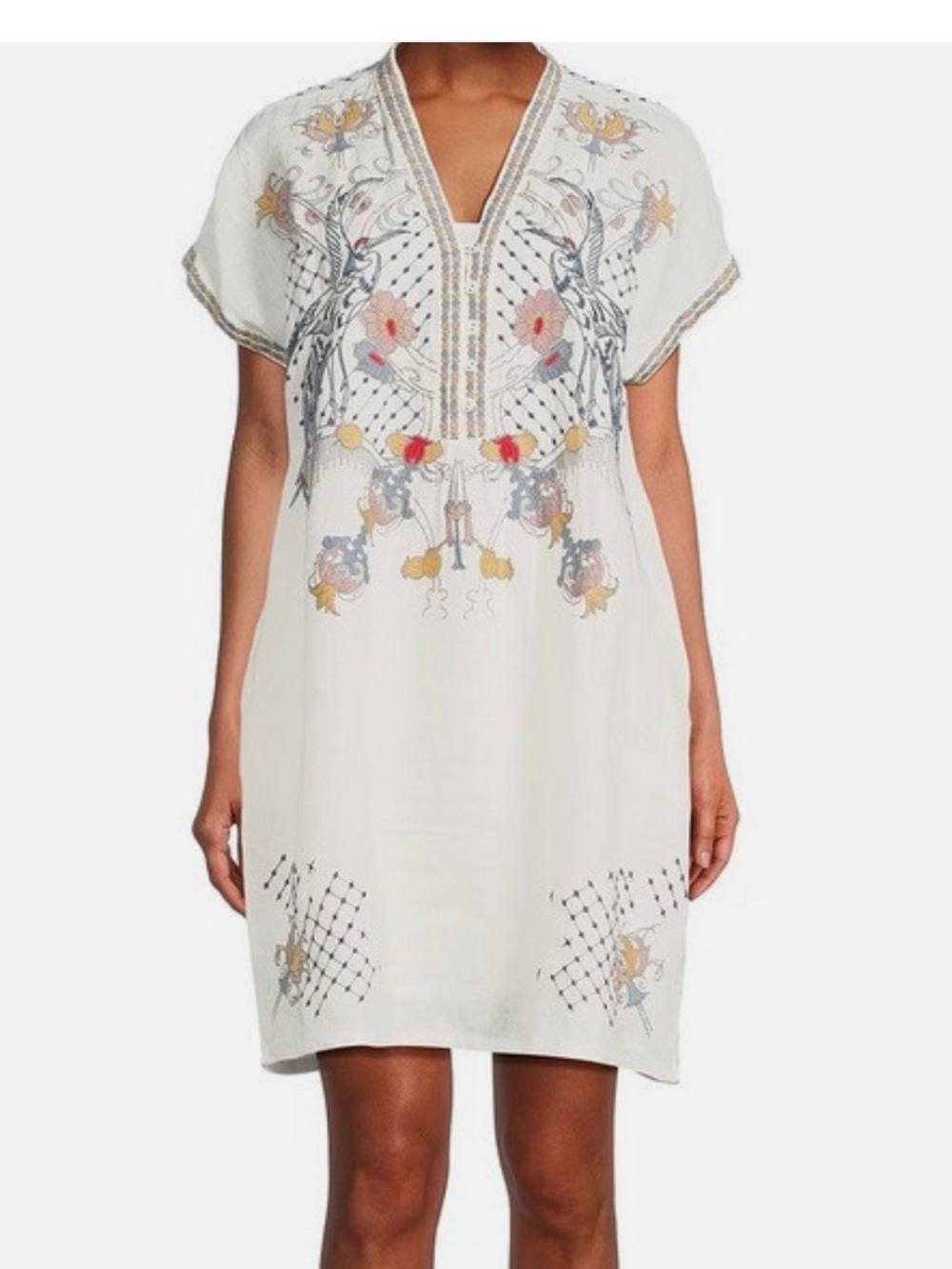 EUC Johnny Was Biya Linen Zippy Dress Slip Size Small